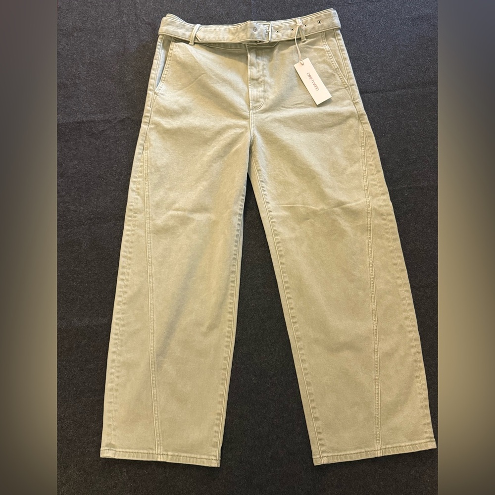 DRIFTWOOD Sage Green Wide Leg High-Waisted jeans with Belt sz 31